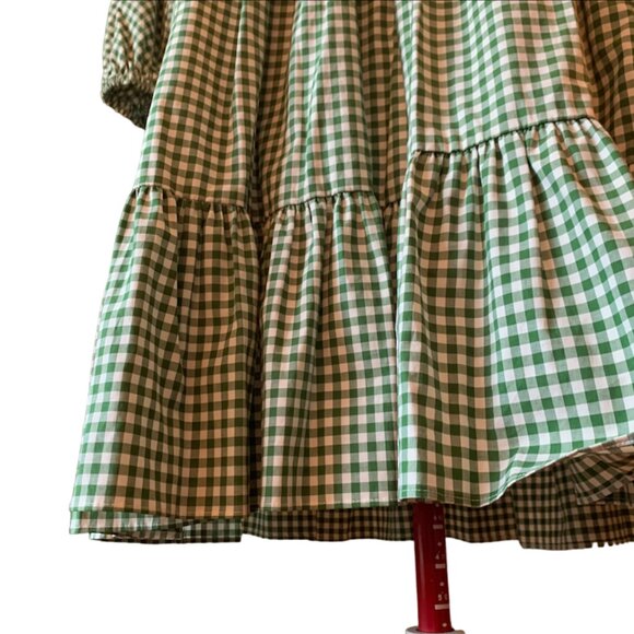 KATE SPADE Mini Gingham Bodega Dress with pockets peasant sleeves - Size: 12 - Picture 4 of 11